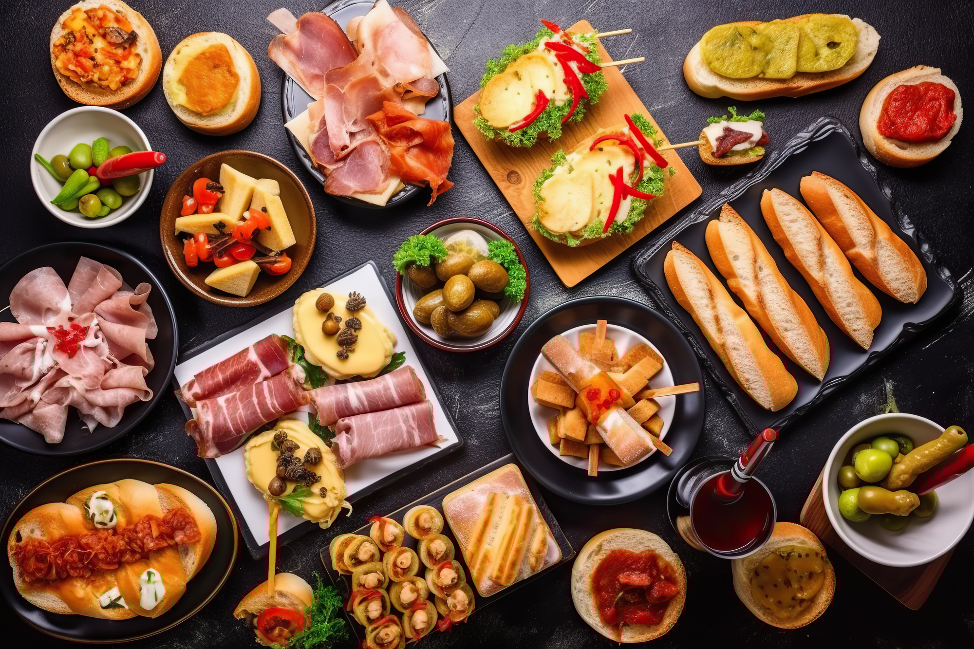 Typical spanish pincho de tortilla, spanish omelete served on bread - Barcelona Food Tour | Play Tour Barcelona